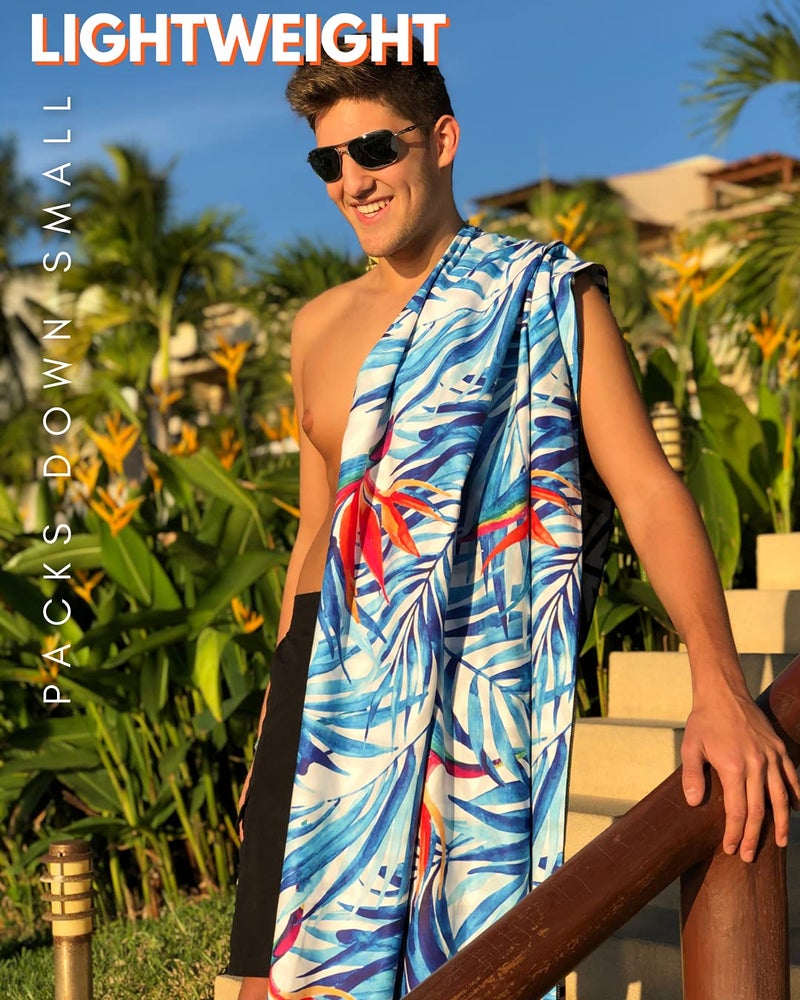 ECCOSOPHY Microfiber Beach Towel -Sand Free Towels are Quick Dry, Light Weight, Super Absorbent-Perfect Pool, Travel, Cruise, Camping Essentials - Oversized Extra Large for Adults (Tahiti) - Image 4